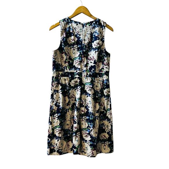 LOFT Dresses & Skirts - Ann Taylor Loft Abstract Floral Sleeveless Dress Size 6 Multicolor